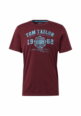 TOM TAILOR Basic 8637, Bordó Rövid Ujjú Póló