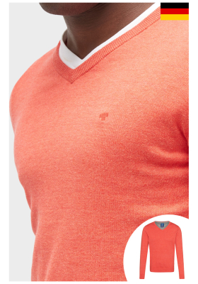 TOM TAILOR Basic V-Neck 2881, Jácintpiros Kötött Pulóver