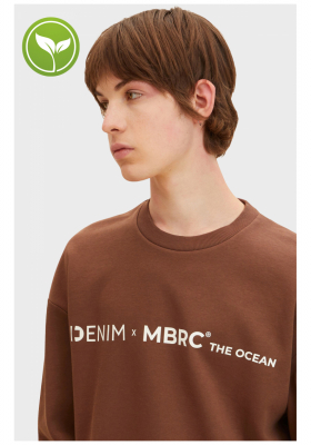 TOM TAILOR DENIM 3140, Barna Környakú Pulóver