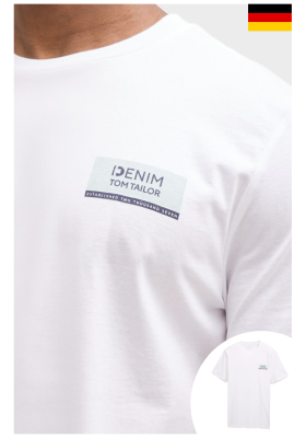 TOM TAILOR DENIM 3491, Gyöngyfehér Rövid Ujjú Póló
