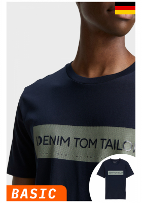 TOM TAILOR DENIM 3491, Kék Rövid Ujjú Póló NOOS