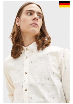 TOM TAILOR DENIM Smiley 4918, Fehér Hosszú Ujjú Ing