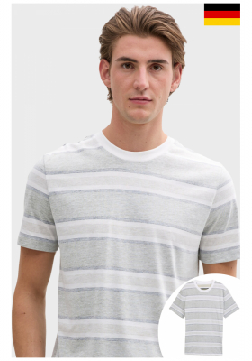 TOM TAILOR DENIM 5026, Zöld Csíkos Rövid Ujjú Póló