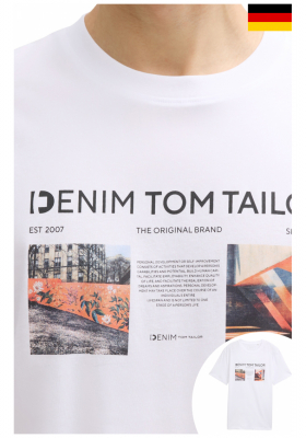 TOM TAILOR DENIM 5039, Fehér Rövid Ujjú Póló