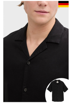 TOM TAILOR DENIM 5185, Fekete  Rövid Ujjú Ing