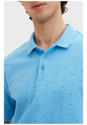 TOM TAILOR DENIM 5863, Kék Rövid Ujjú Ingpóló