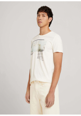 TOM TAILOR DENIM Arctic 8912, Bézs Rövid Ujjú Póló