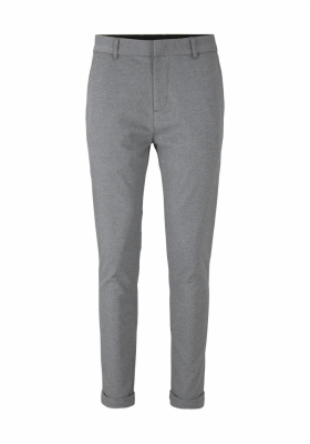 TOM TAILOR DENIM Cropped Slim Jersey 0453, Szürke Chinonadrág