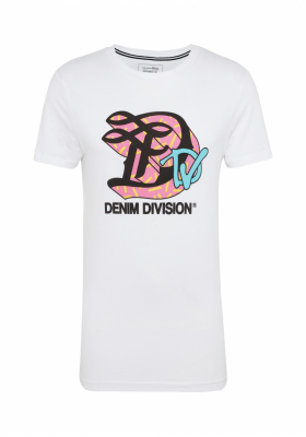 TOM TAILOR DENIM Division 3338, Fehér Rövid Ujjú Póló