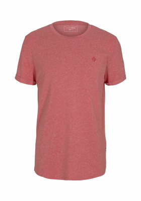 TOM TAILOR DENIM Fine 9909, Piros Rövid Ujjú Póló