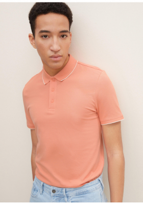 TOM TAILOR DENIM Tipping 0720, Narancssárga Rövid Ujjú Ingpóló