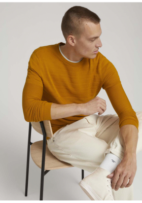 TOM TAILOR Modern 6492, Barna Kötött Pulóver