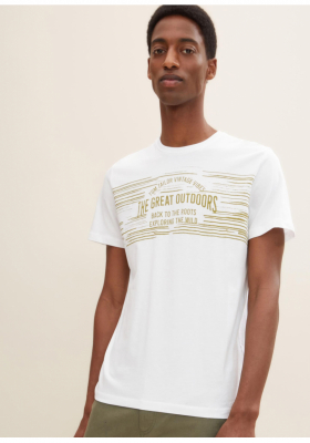 TOM TAILOR Outdoors 54, Fehér Rövid Ujjú Póló