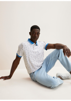 TOM TAILOR Parasol 1622, Fehér Rövid Ujjú Ingpóló