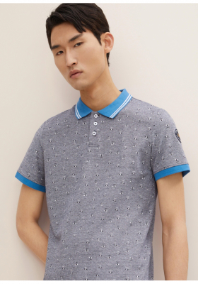 TOM TAILOR Parasol 1622, Kék Rövid Ujjú Ingpóló