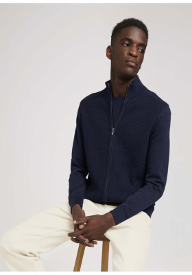 TOM TAILOR Structure 6503, Kék Kardigán