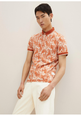 TOM TAILOR Tropical 1634, Narancssárga Rövid Ujjú Ingpóló