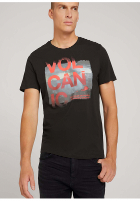 TOM TAILOR Volcano 9220, Fekete Rövid Ujjú Póló