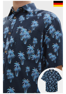 TOM TALILOR 0991 Kék Mintás Rövid Ujjú Ing