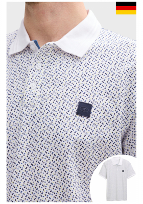 TOM TALIOR 5682, Fehér, Mintás Rövid Ujjú Ingpóló