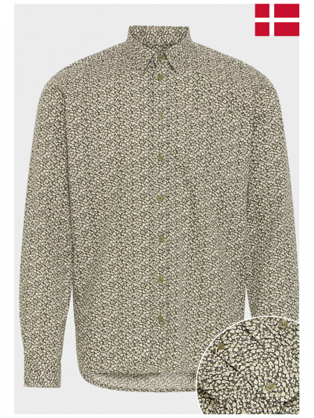 BLEND Avid 0017, Olivzöld, Aprómintás Hosszú Ujjú Ing