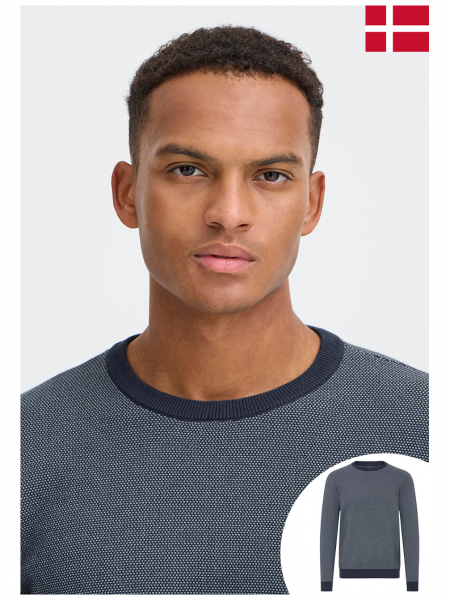 BLEND Baal 0121, Kék Kötött Pulóver