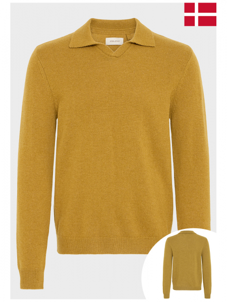 BLEND Branko 0276, Sárga Kötött Pulóver