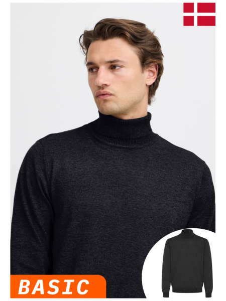 BLEND Bruton 7261, Fekete Kötött Garbo Pulóver