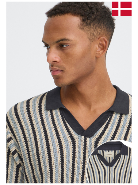 BLEND Carly 0431, Kék Kötött Rövid Ujjú