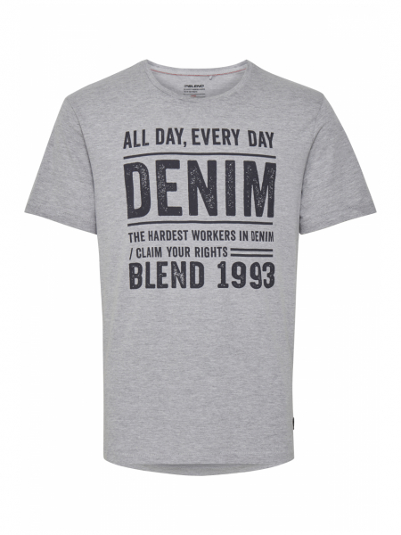 BLEND Denim Tee 0624, Szürke Rövid Ujjú Póló