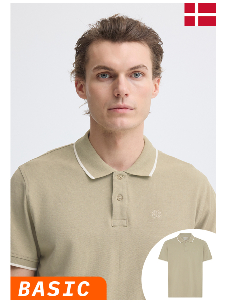 BLEND Edin 0425, Homokszínű Ingpóló NOOS