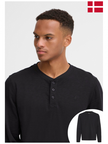 BLEND Ibrat 0029, Fekete Hosszú Ujjú Póló