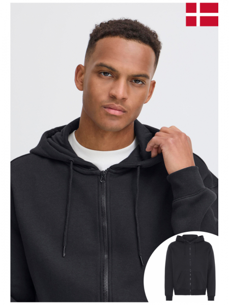 BLEND Juste 8483, Fekete Cipzáros Kapucnis Pulóver