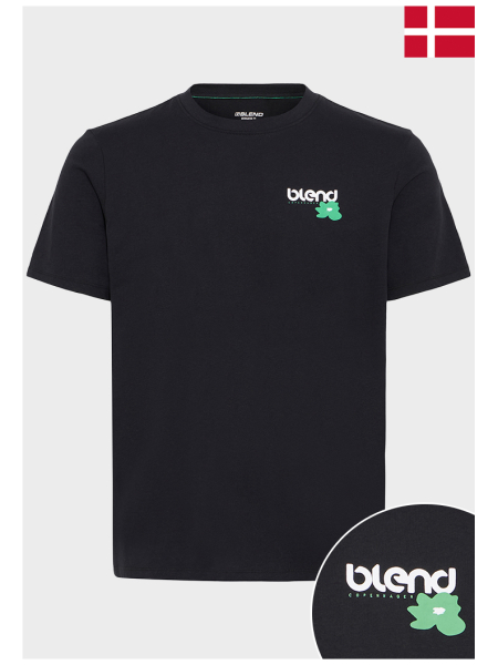 BLEND Kenan 0350, Fekete Rövid Ujjú Póló