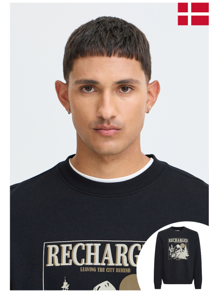 BLEND Lamont 1568, Fekete Környakú Pulóver 