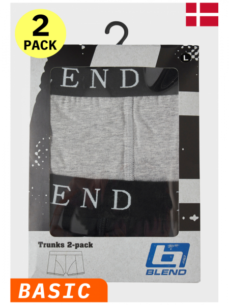 BLEND Ned 1878 2-pack, Fekete-Szürke Boxernadrág Dupla Csomag NOOS