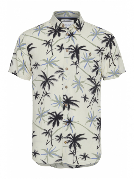 BLEND Palm Tree 2165, Bézs Rövid Ujjú Ing, Slim fit