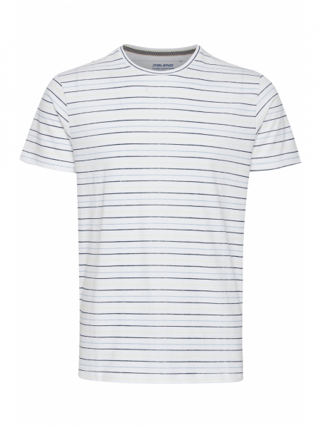 BLEND Striped 2372, Fehér Rövid Ujjú Póló