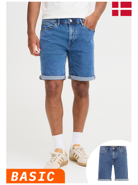 BLEND Twister 3326, Klasszikus Középkék Farmer Rövidnadrág