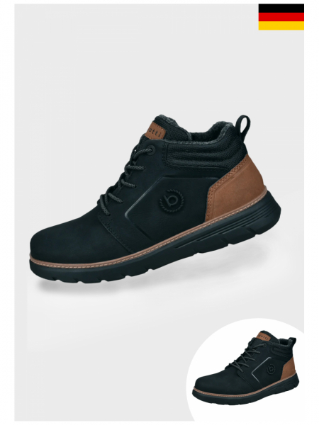 BUGATTI 331-AP030, Fekete Magasszárú Cipő