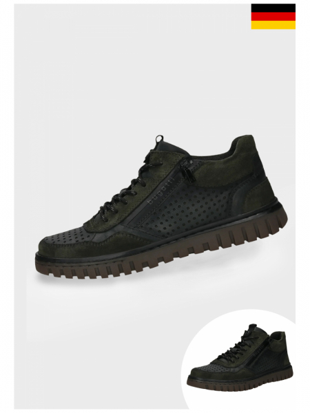 BUGATTI 331-ATG34, Zöld Bőr Magasszárú Cipő