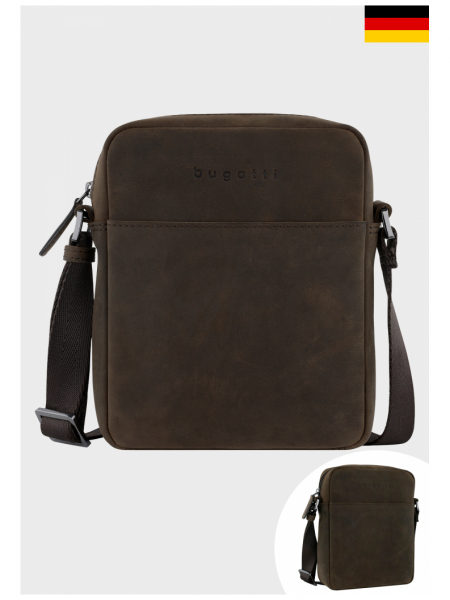 BUGATTI Luca 3702, Barna Bőr Válltáska Small