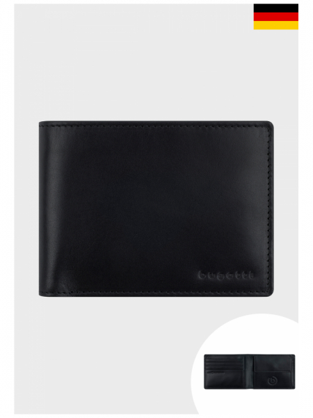 BUGATTI Remo 9701, Fekete Bőr Pénztárca