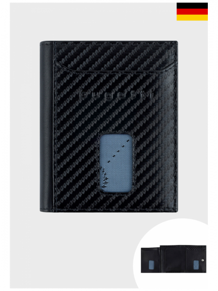 BUGATTI Secure Slim 0C01, Fekete Bőr Pénztrárca