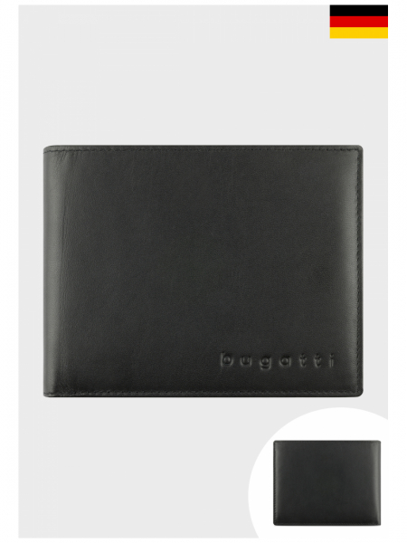 BUGATTI Super Slim 0201, Fekete Bőr Pénztrárca