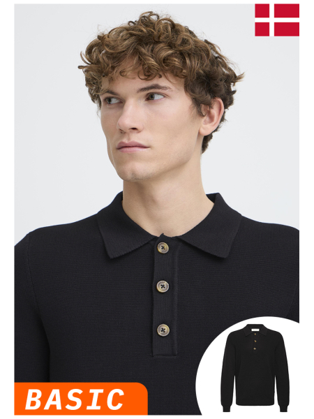 CASUAL FRIDAY Abel 6023, Fekete Kötött Pulóver