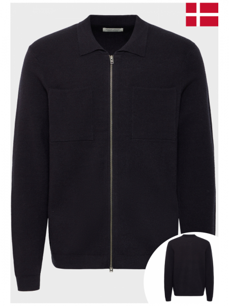 CASUAL FRIDAY Claes 5595, Sötétkék Cipzáros Kardigán