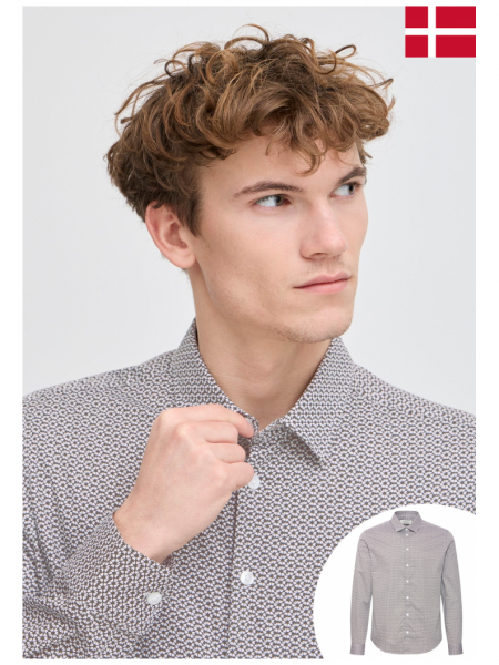 CASUAL FRIDAY Fridi 5588, Szürkésbarna Hosszú Ujjú Ing