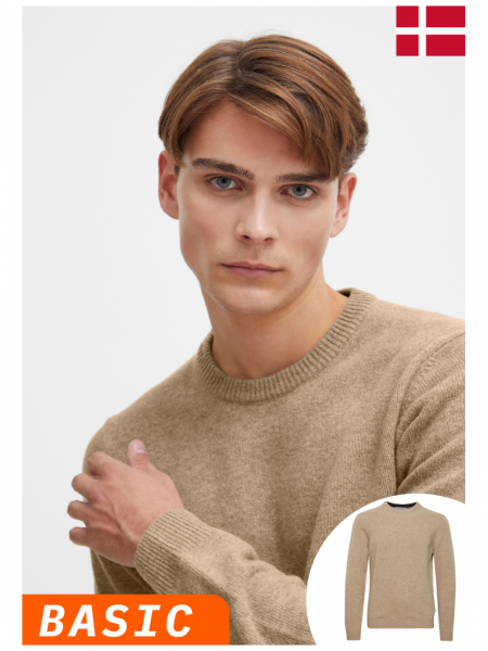 CASUAL FRIDAY Karl 3970, Drapp Kötött Gyapjú Pulóver NOOS 