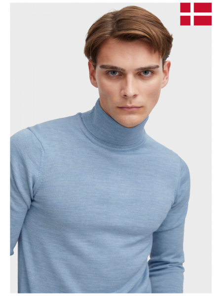 CASUAL FRIDAY Konrad Merino 1483, Világoskék Kötött Garbo Pulóver, NOOS
